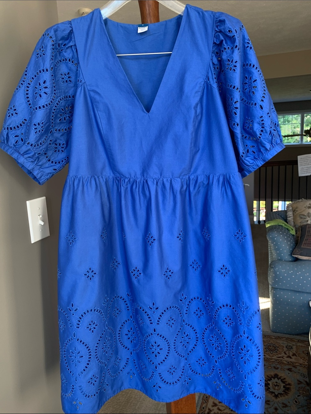 Old Navy Royal Blue Eyelet Mini Dress Small